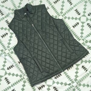 Time and Tru Quilted Vest - Forest Green